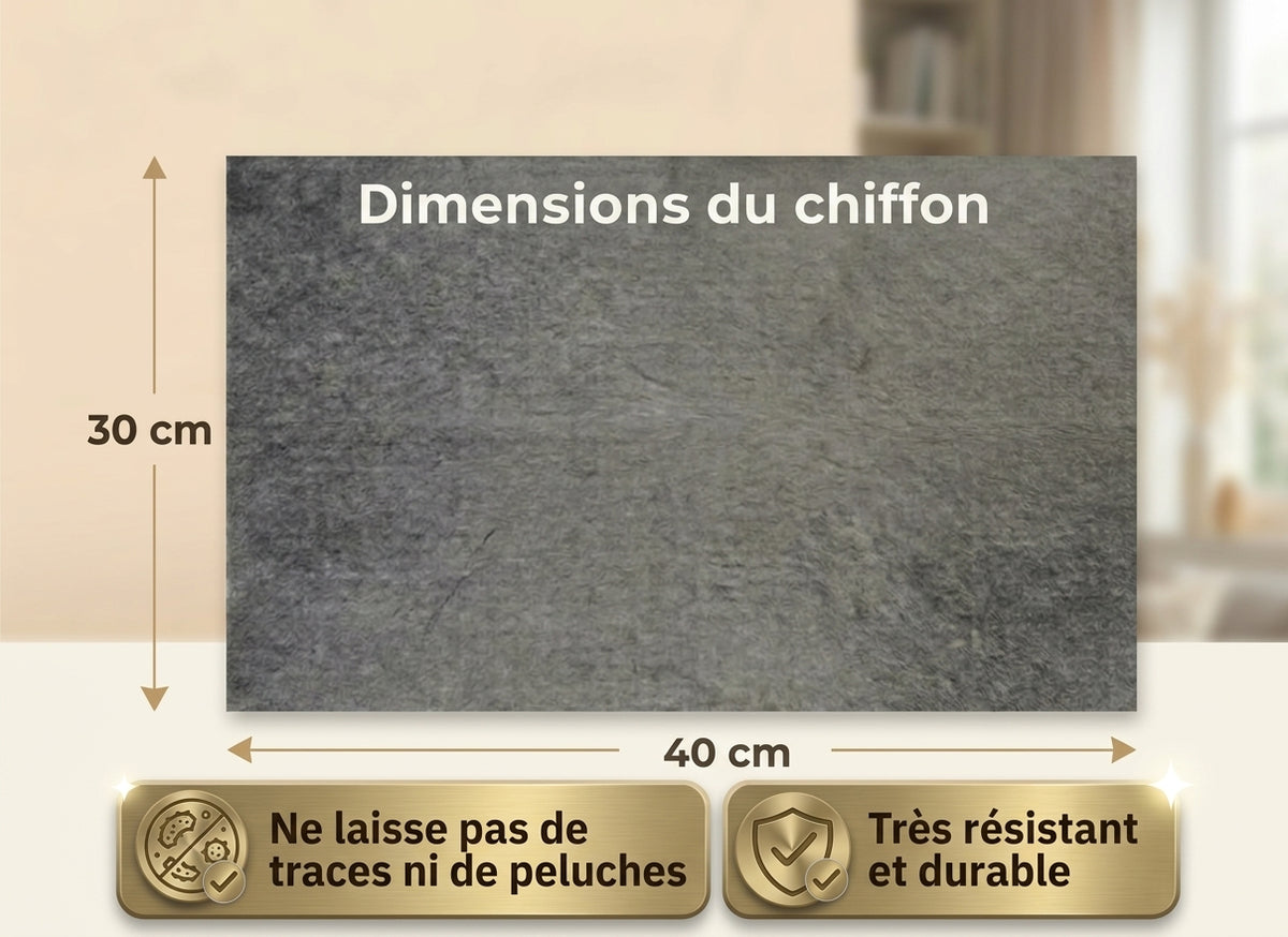 Chiffon Microfibre MEOVA™ — Finition Zéro Trace