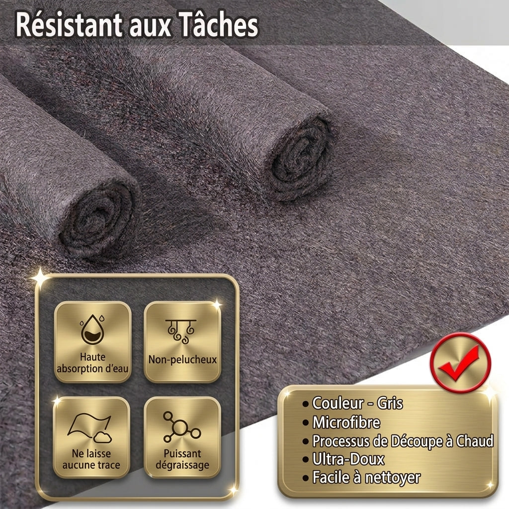 Chiffon Microfibre MEOVA™ — Finition Zéro Trace