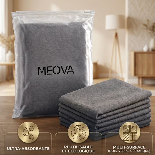 Chiffon Microfibre MEOVA™ — Finition Zéro Trace